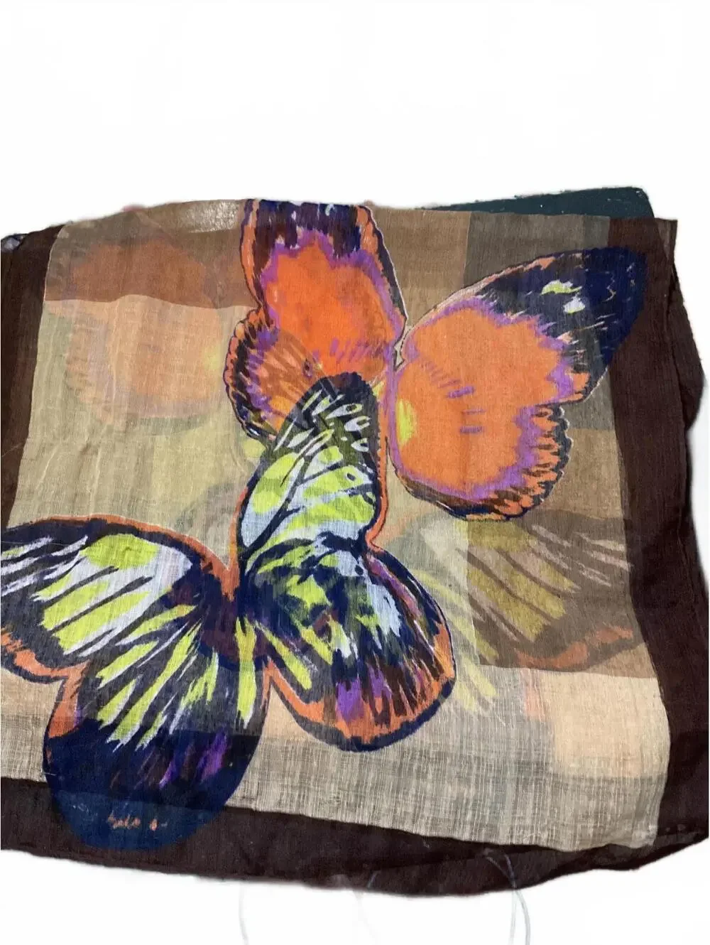 Lightweight Butterfly Print Women's Silk Scarf